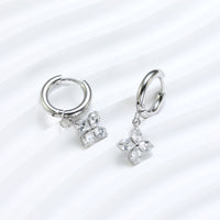 3A Zircon Stainless Steel Simple Bracelet Earrings Ins Niche Women's Ear Clip