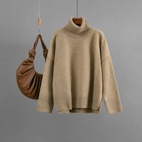 Arrival Casual Loose All-Match Solid-Color Turtleneck Sweater