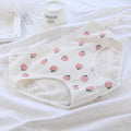 Plaid Strawberry Breathable Cotton Cute Women's Briefs Package Buttock Pure Cotton Crotch Mid-waist Ladies
