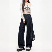 Spring New Split Patchwork Retro Casual Machete Jeans