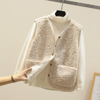 Version Fur Vest Granule Fleece Shoulder Jacket