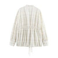 European And American Style Plaid Pilot Style Shirt Coat