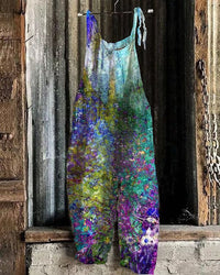 Women's Vintage Print Jumpsuit Sling