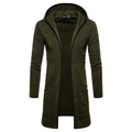 Men's High Street Mid-length Large Pocket Hooded Cardigan