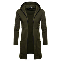 Men's High Street Mid-length Large Pocket Hooded Cardigan