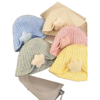 Korean-style Cute Plush Star Knitted Bucket Hat