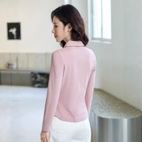 Womens Fashion Minimalist Slim-Fit Half-Zip T-Shirt