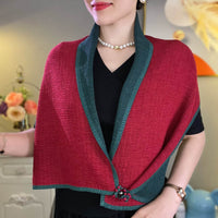 Crumpled Small Flower Magnetic Snap Double-sided Two-color Scarf