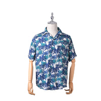 Men's Shirt Rayon Printed Cardigan Short Sleeve Beach Shirt