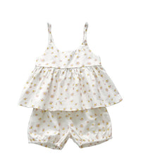 Summer Children's Wear Girls' Skirt Set Small  Sleeveless Tops Shorts