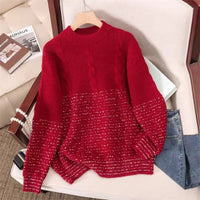 Round Neck Outerwear Knitwear Age-reducing Trendy Top