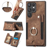 Suitable For S25Ultra Phone Case Anti-theft Swiping Fastened Ring Lanyard Card Holder