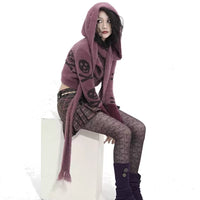 New Women's Skull Imitated Mink Wool Coat