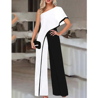 Women's Slimming Printed Fashion Color Contrast Jumpsuit