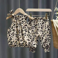 Suit Super Western Style Little Girl Treasure Leopard Print
