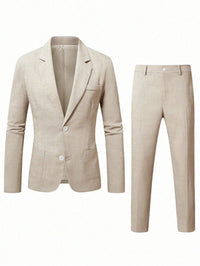 Mens Solid-Colored Business Suit Set