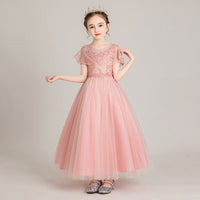 Children's dress new puffy yarn piano costume host