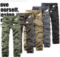 Cotton washed multi-pocket overalls long pants