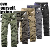 Cotton washed multi-pocket overalls long pants