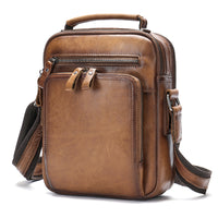 Genuine Leather Shoulder Messenger Bag Vintage Crazy Horse