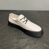 Breathable Comfortable Casual Shoes Soft Leather White Shoes