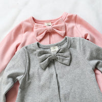 Cotton Top Baby Casual Round Neck Bow Coat