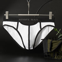 Men's Low Waist Skylight Front And Rear Opening Sexy Briefs