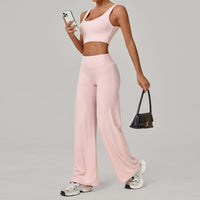 Racerback Bra And Straight-leg Pants Yoga Set Quick-drying Workout Outfit