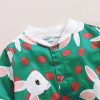 Green cartoon rabbit print hooded turban
