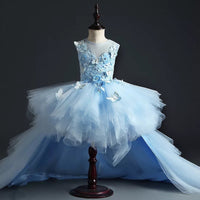 Princess Dress Children's Butterfly Trailing Wedding