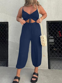 European And American Fashion Solid Color Backless Lace-up Sexy Jumpsuit Women