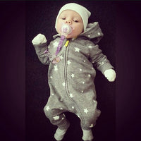 Hooded one-piece romper