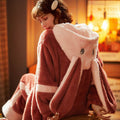 Pajamas women autumn and winter coral flannel home service suit