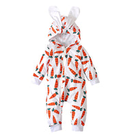 Children's Spring And Autumn Cartoon Rabbit Ears Long Sleeve Printed Jumpsuit