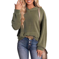 Europe And America Cross Border Women's Loose Twisted Bar Hooded Sweater