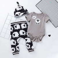 Baby casual babydoll, newborn suit, baby short-sleeved trousers