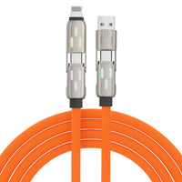 Expansion Adapter Real Silicone Data Four-in-one Car Charging Cable