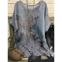 Loose Casual Print Round Neck T-shirt For Women