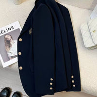 Springautumn Korean Style Navy Blazer For Women