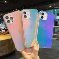 Bright Ice Crystal Transparent Soft Edge Mobile Phone Case