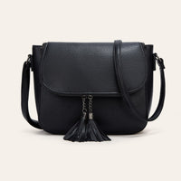 European And American-style Fashionable Flip-top Saddle Bag With Tassels