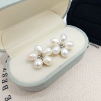 Irregular-shaped Freshwater Baroque Pearl Petal Earrings
