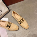 Chunky Heel French Retro British Style Women's Flat Shoes