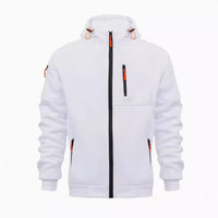Men's Sweater Hoodie Zipper Multi-pocket Embroidery Badge