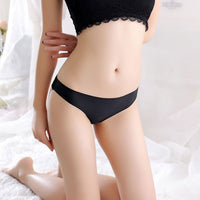 Front ice silk back lace thong