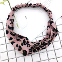 Pink leopard print headband