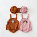 Corduroy Rainbow Sling Romper Baby Strap Bodysuit
