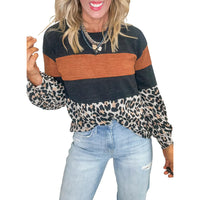 New Casual Crew-neck Sweatshirt With A Color-block Print
