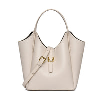 Genuine Leather Women's Large Capacity Hand Holding Bucket Bag