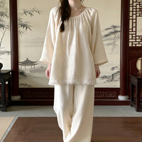 Spring Loungewear-style Pants That Can Be Worn Outside, Part Of A Matching Set